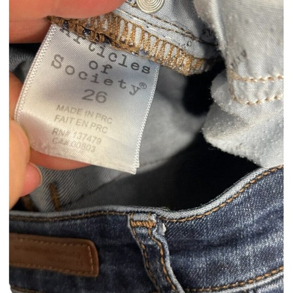 ARTICLES OF SOCIETY Womens 26 Sarah Skinny Jeans In Silver Lake - Picture 11 of 13